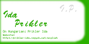 ida prikler business card